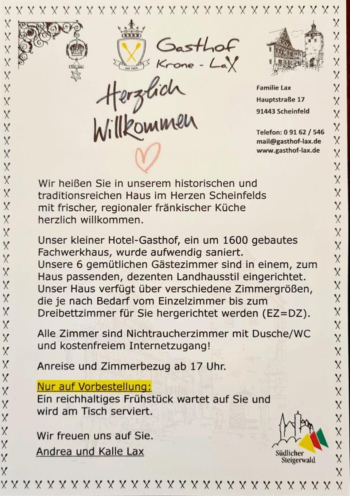 Hotel-Gasthof Krone-Lax Scheinfeld Ngoại thất bức ảnh